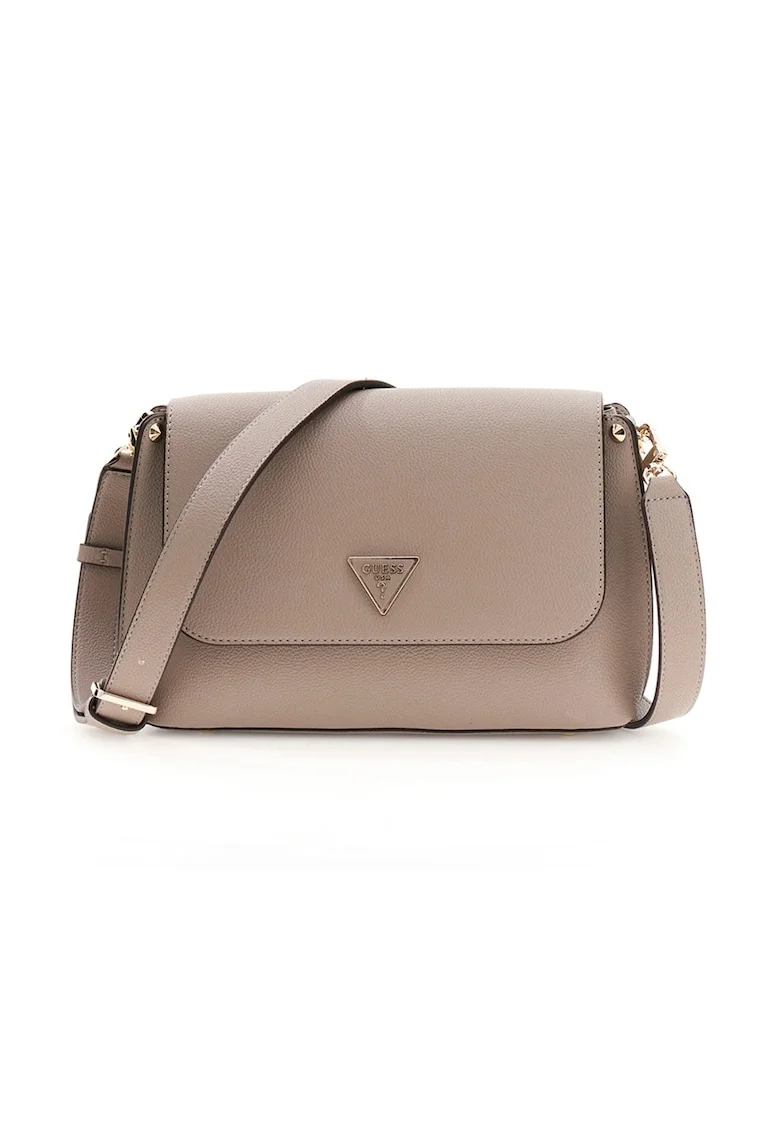 Geanta crossbody din piele ecologica cu clapa Meridian, Grej