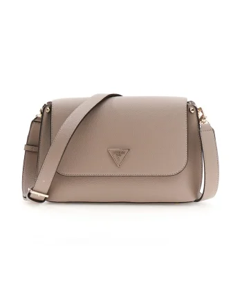 Geanta crossbody din piele ecologica cu clapa Meridian, Grej