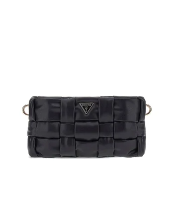 Geanta crossbody cu aspect impletit, Negru