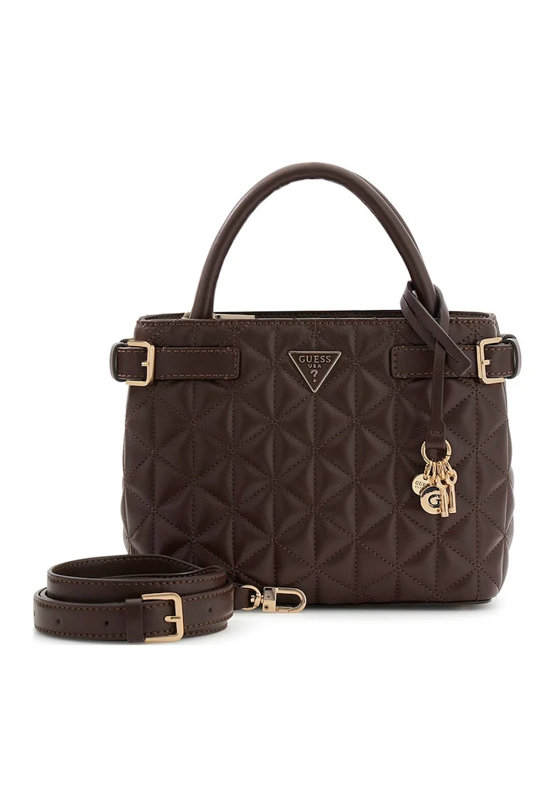 Geanta crossbody matlasata Paisleigh, Maro inchis