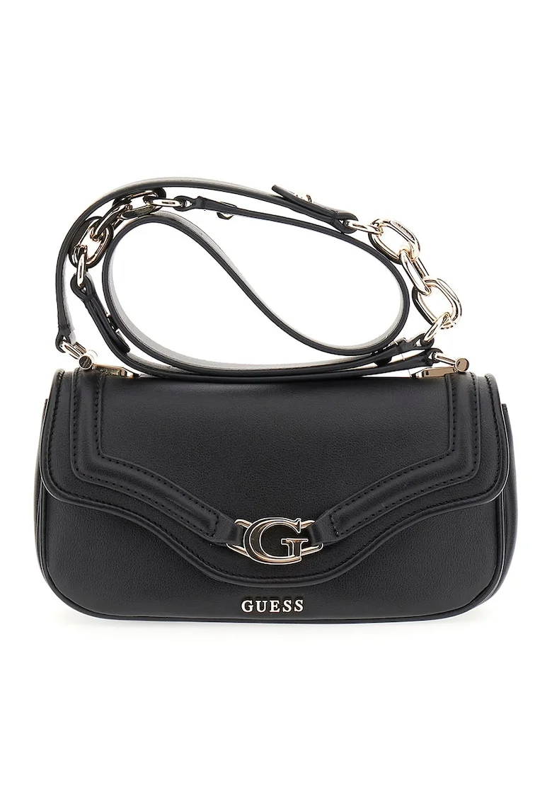 Geanta crossbody de piele ecologica cu clapa, Negru