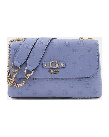 Geanta crossbody din piele ecologica cu monograma Dita, Albastru azur