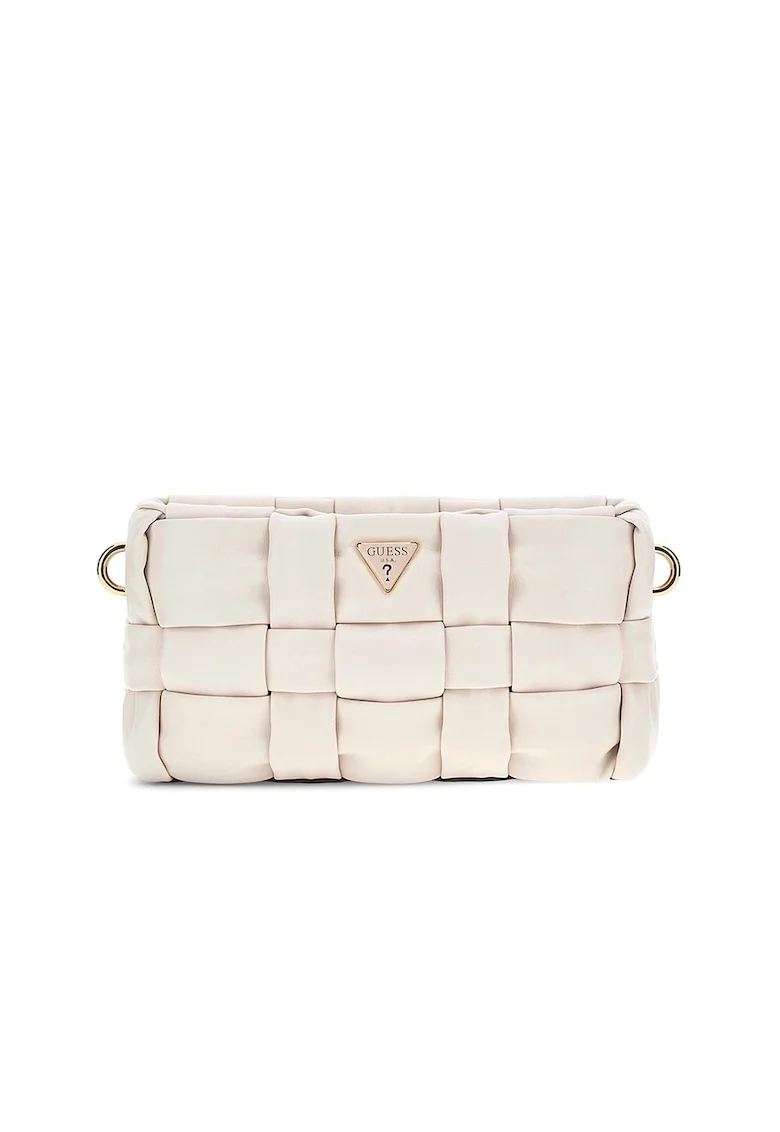Geanta crossbody cu aspect impletit, Crem