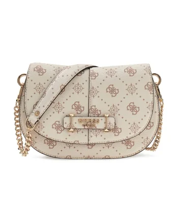Geanta crossbody din piele ecologica cu bareta detasabila Carrie, Alb murdar