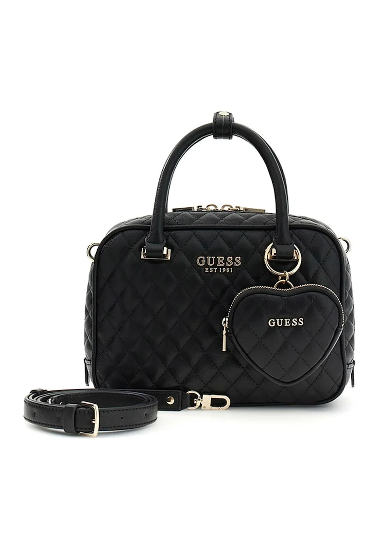 Geanta crossbody cu aspect matlasat Atabey, Negru