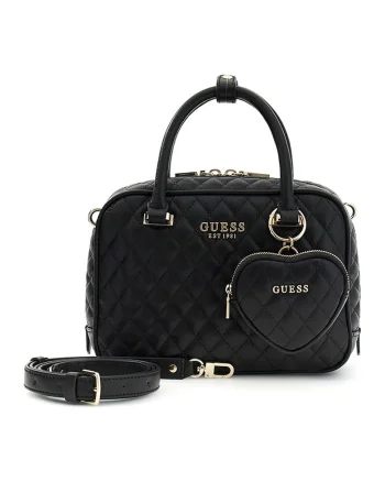 Geanta crossbody cu aspect matlasat Atabey, Negru