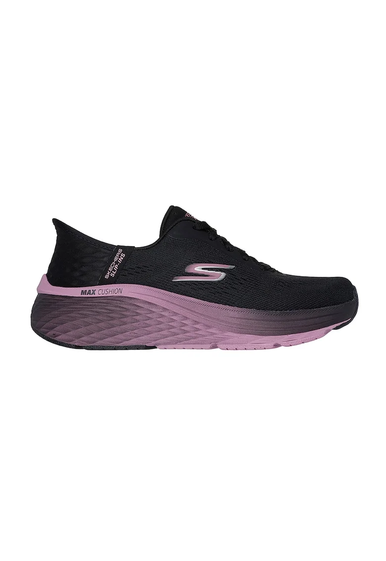 Pantofi slip-ins de plasa pentru alergare, Negru/Lila pal