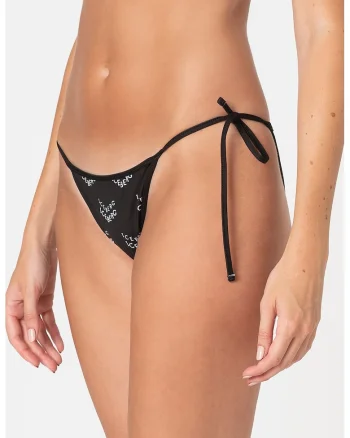 Slip brazilian cu prindere in lateral, Alb/Negru