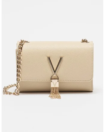Geanta crossbody cu bareta din lant Divina, Bej