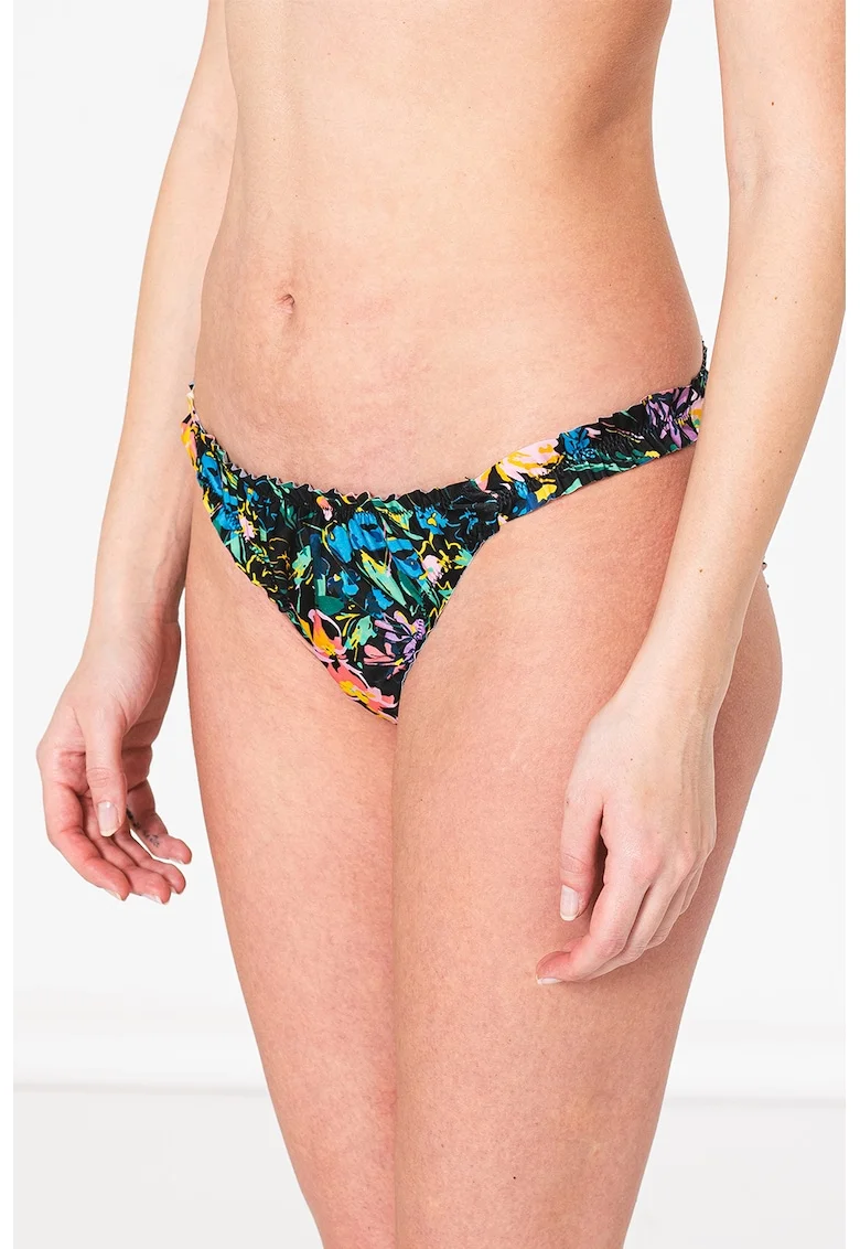 Slip brazilian cu model abstract Tirren, Verde/Negru/Roz