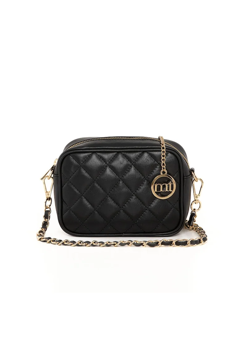 Geanta crossbody matlasata din piele Cartesio, Negru