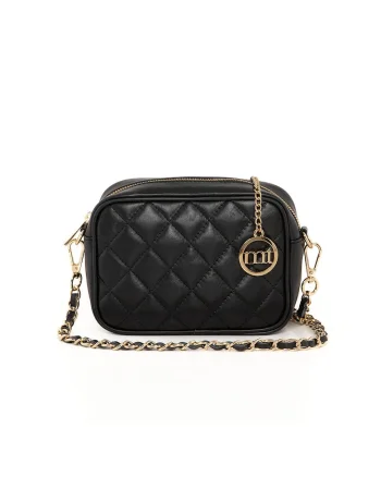 Geanta crossbody matlasata din piele Cartesio, Negru