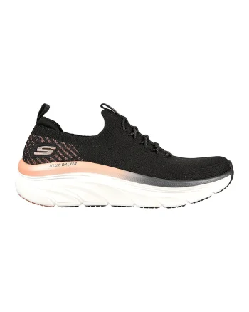 Pantofi sport slip-on relaxed fit din de plasa D'Lux Walker- Let it Flow, Negru/Roz somon