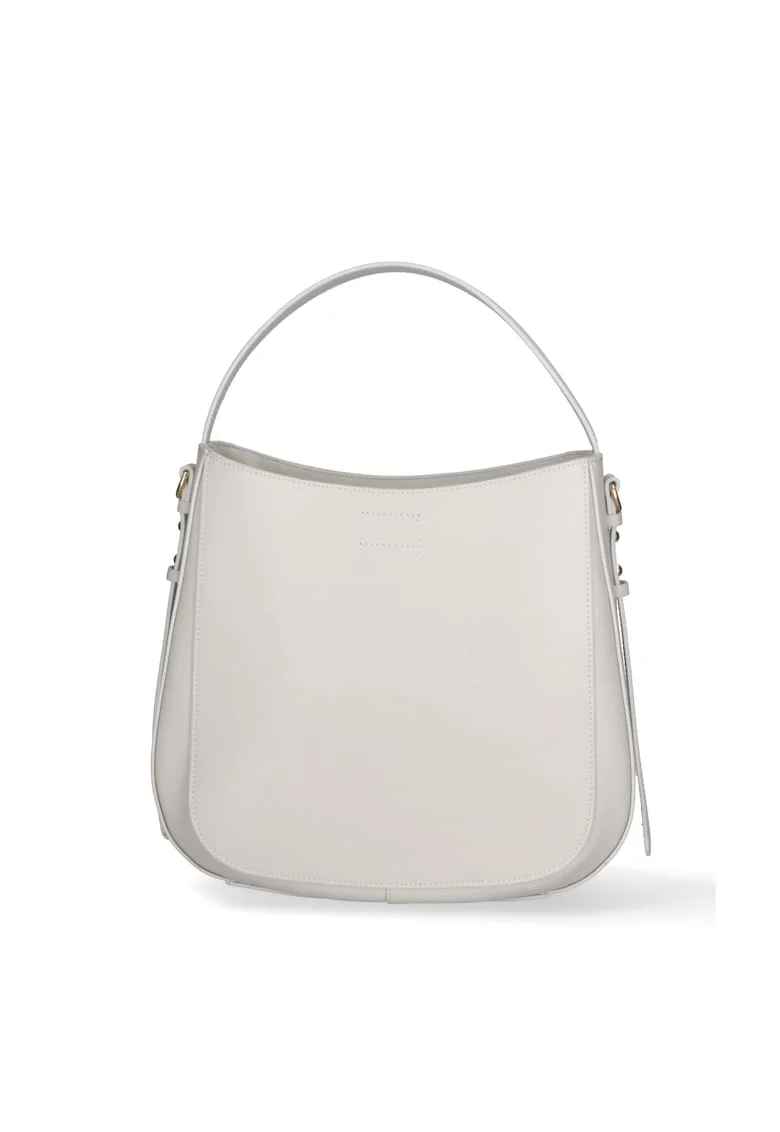 Geanta crossbody de piele, Gri deschis