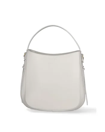 Geanta crossbody de piele, Gri deschis