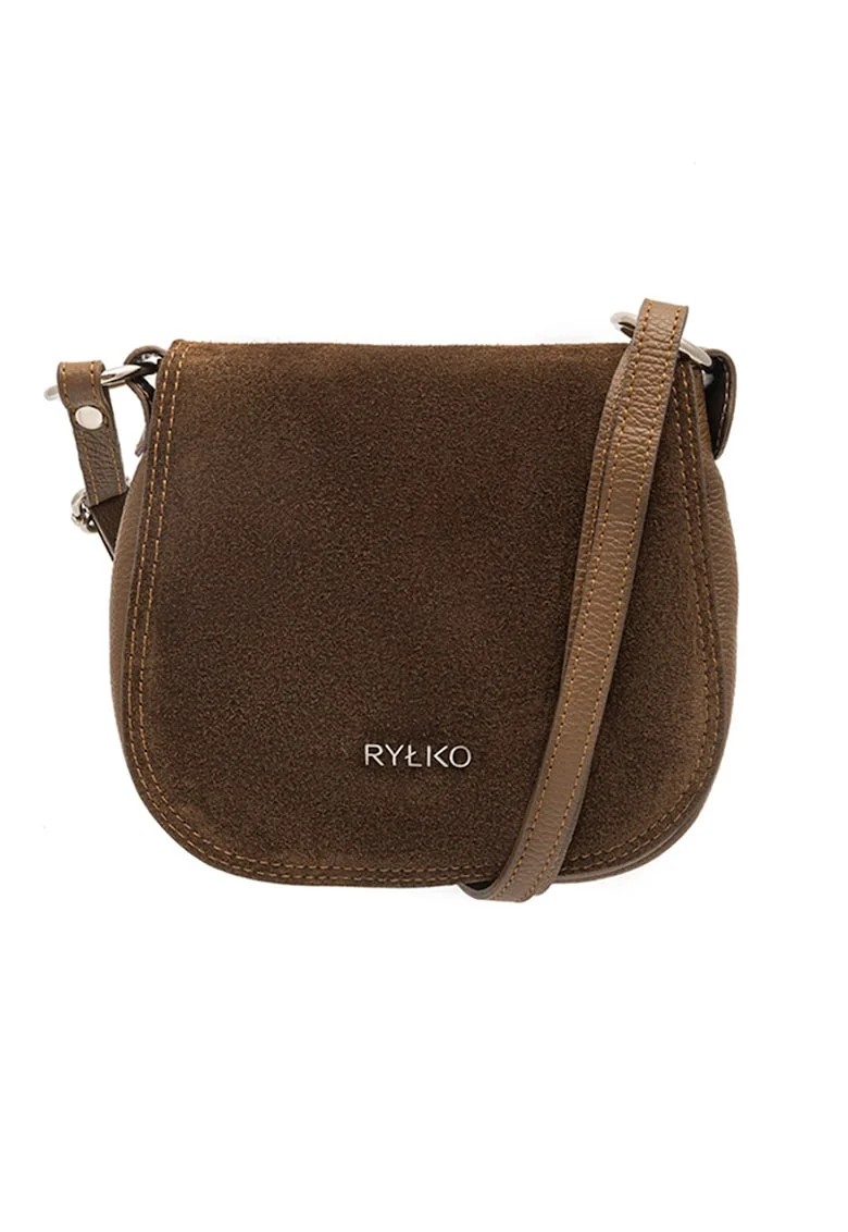 Geanta crossbody din piele, Maro