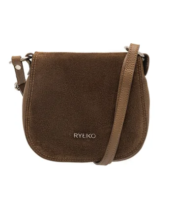 Geanta crossbody din piele, Maro