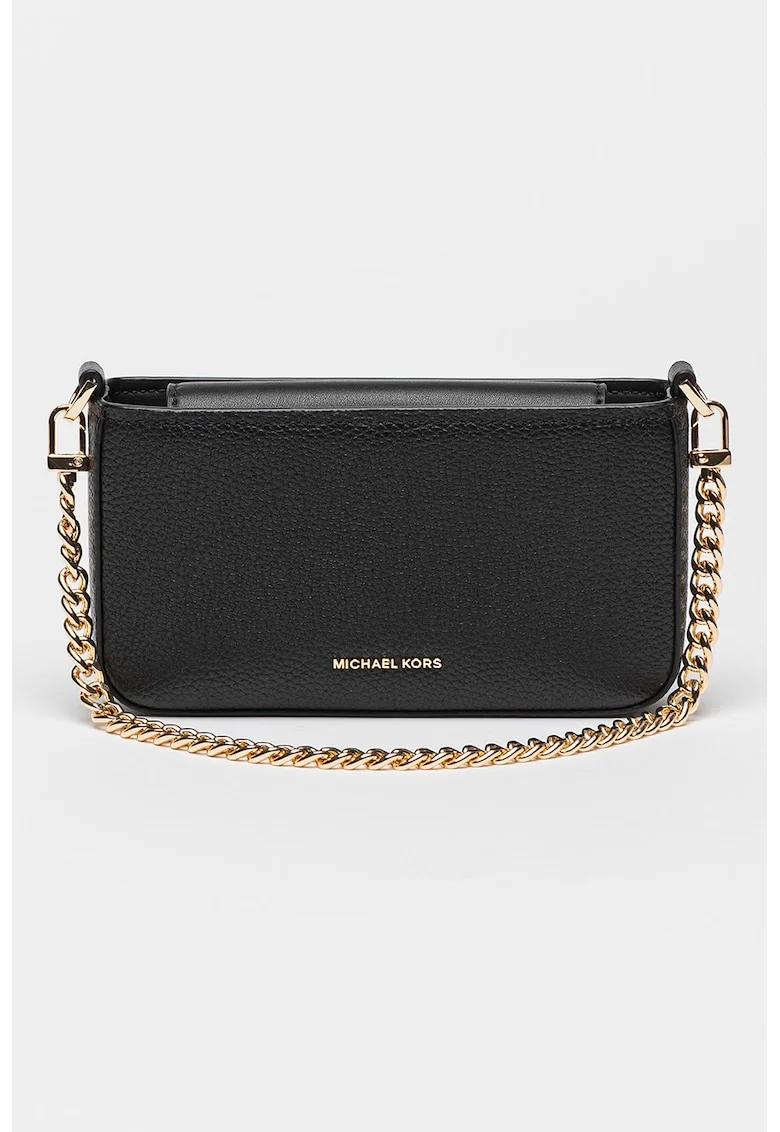 Geanta crossbody de piele cu maner detasabil de lant Bryant, Negru