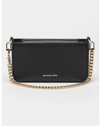 Geanta crossbody de piele cu maner detasabil de lant Bryant, Negru