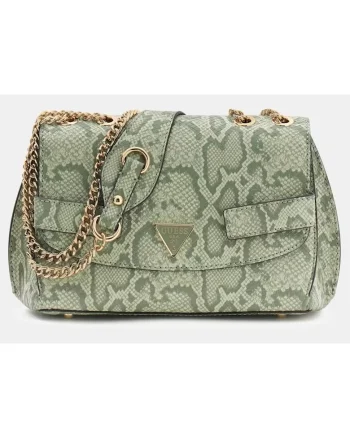 Geanta dama  Serenova HWKG8091210-LSL, geanta de umar si crossbody, piele ecologica, verde, model snake, lant auriu