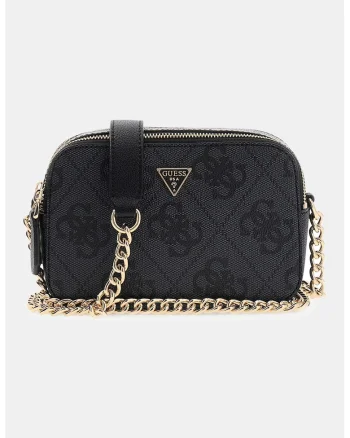 Geanta crossbody cu monograma Noelle, Negru/Gri antracit