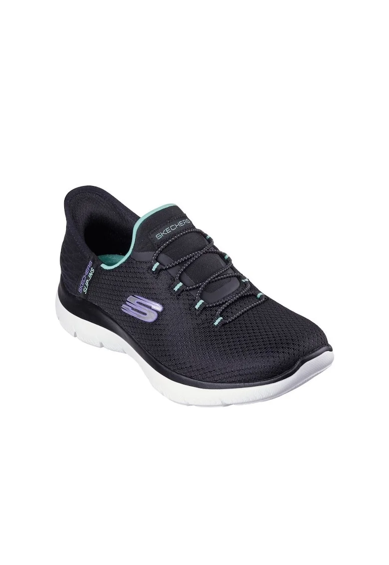 Pantofi sport Slip-Ins de plasa cu detalii logo Diamond Drea, Negru, Roz, Negru