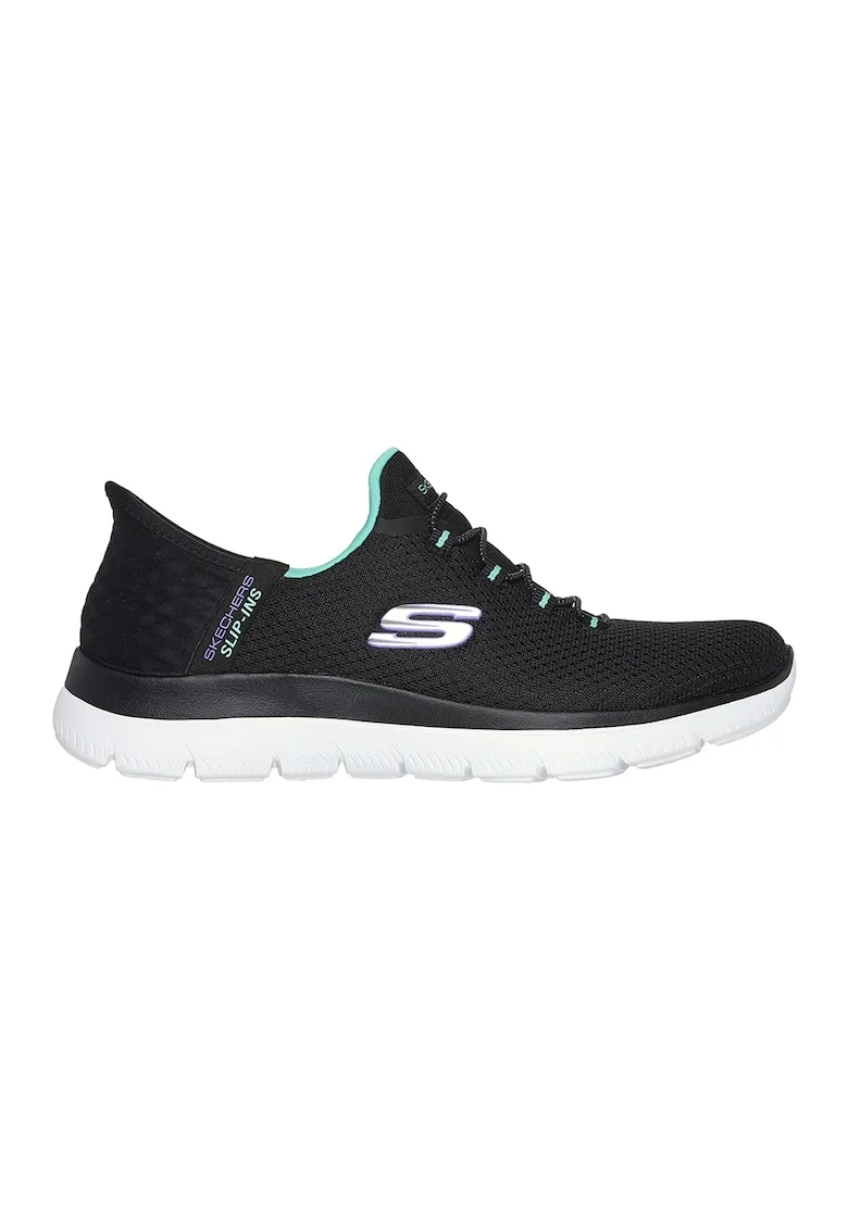 Pantofi sport Slip-Ins de plasa cu detalii logo Diamond Drea, Negru, Roz, Negru/Roz