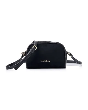 Geanta crossbody  din piele intoarsa sintetica, Negru, 14 x 21 x 8 CM