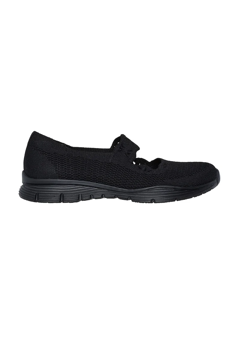 Balerini slip-ins cu moel tricotat Arya, Negru