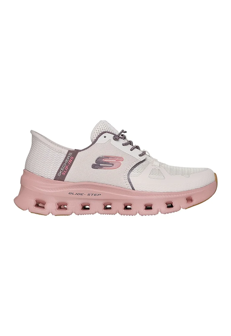 Pantofi sport slip-ins Glide Step Pro cu detaliu logo, Roz pastel/Maro taupe deschis