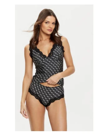 Set de chiloti si top din poliamida cu model cu buline