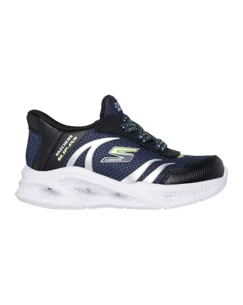 Pantofi sport Meteor slip-ins cu LED-uri, Alb optic/Argintiu/Bleumarin