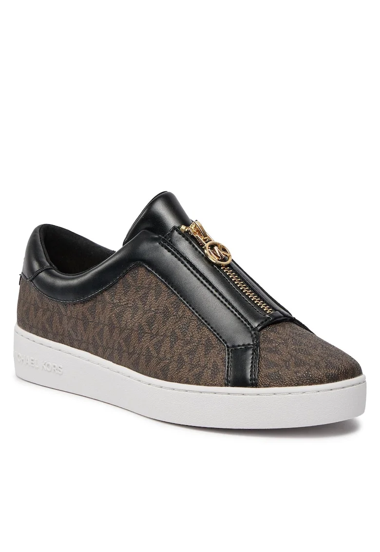 Pantofi sport dama,  slip-on, confortabili, maro, piele ecologica,