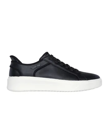 Pantofi sport slip-ins de piele ecologica, Negru