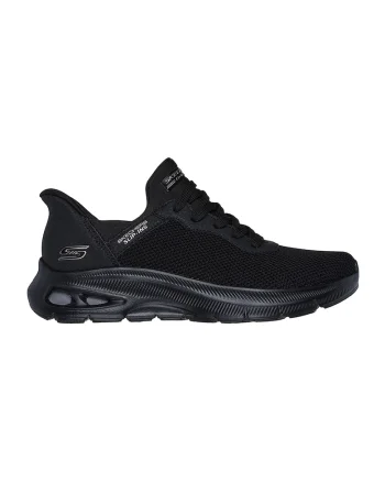 Pantofi sport Slip-Ins cu insertii de piele ecologia BOBS, Negru