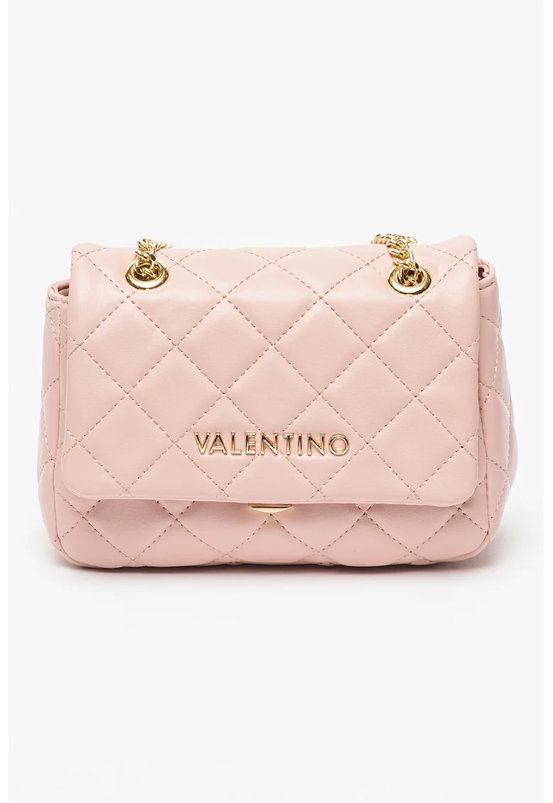 Geanta crossbody din piele ecologica cu aspect matlasat Ocarina, Roz pastel