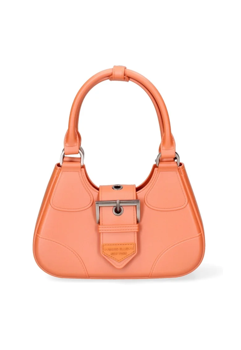 Geanta crossbody cu bareta cu imprimeu logo, Portocaliu/Argintiu