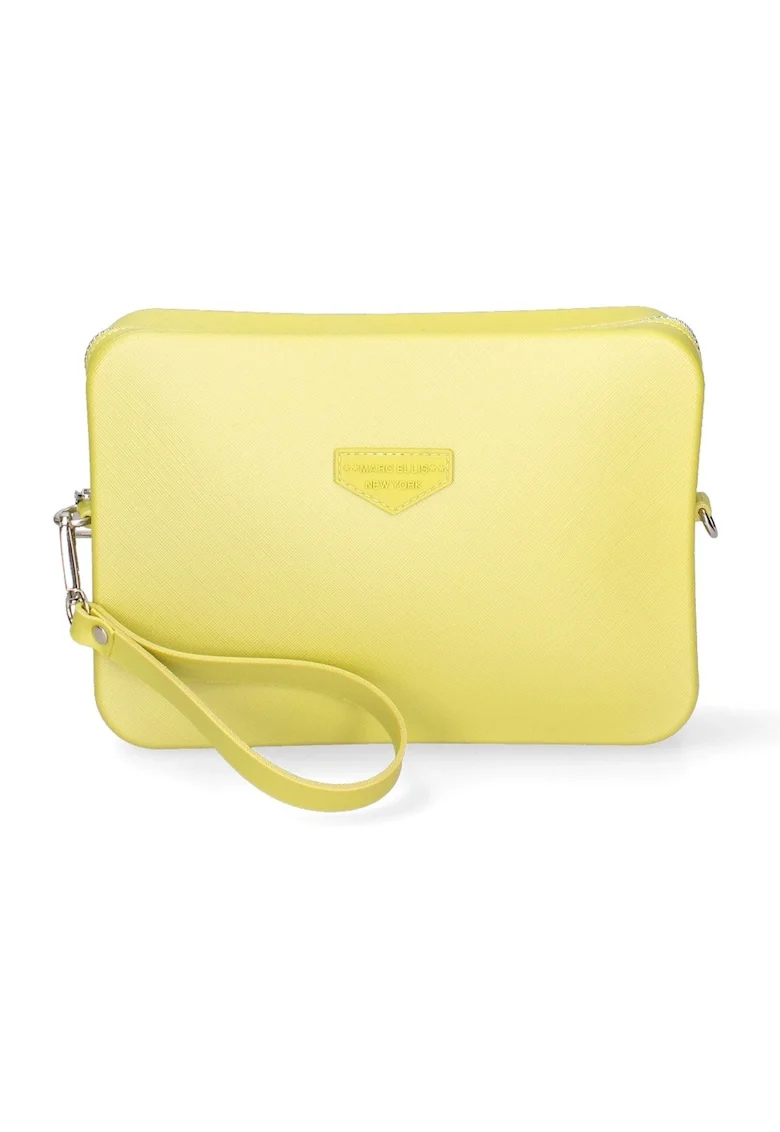Geanta crossbody cu bareta cu logo, Verde/Argintiu