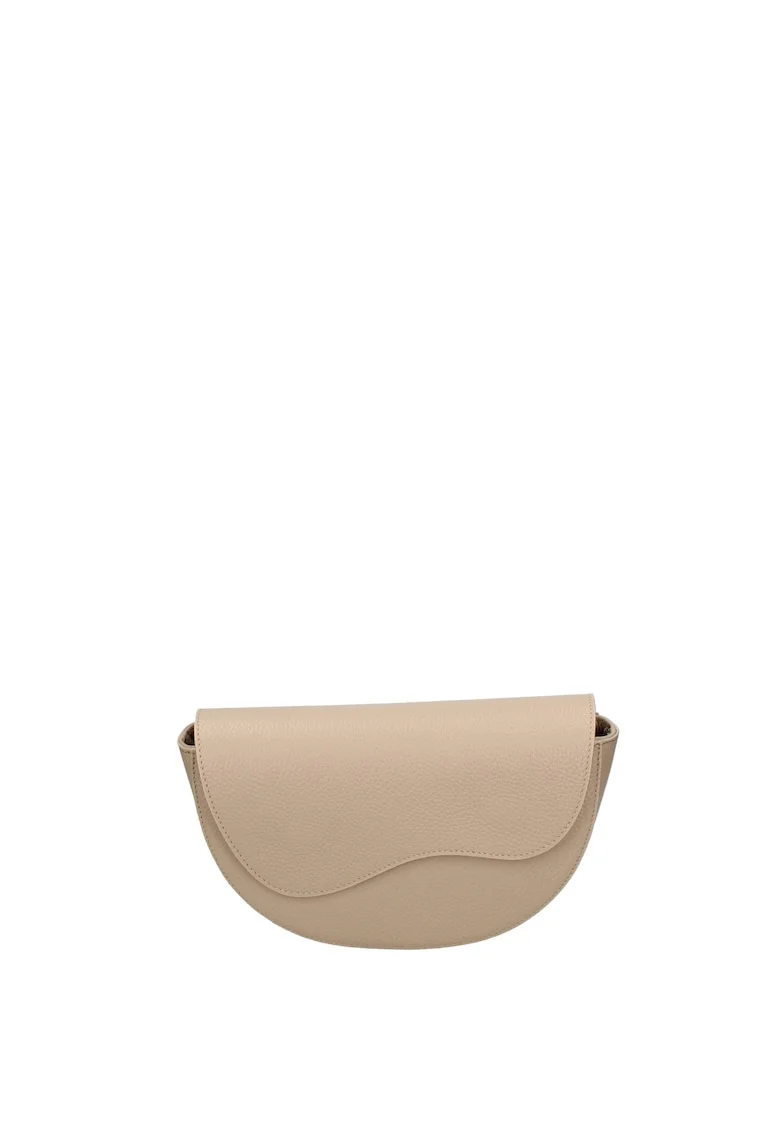 Geanta crossbody din piele cu clapa si bareta detasabila, Maro cognac
