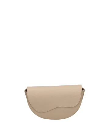 Geanta crossbody din piele cu clapa si bareta detasabila, Maro cognac