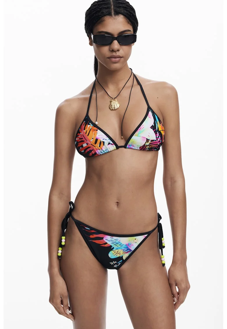 Slip cu imprimeu floral, Multicolor