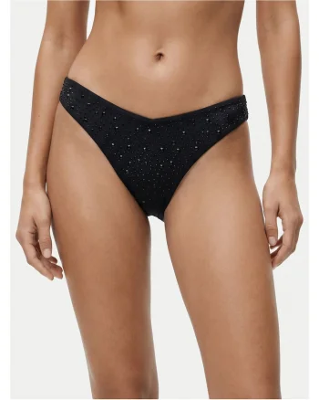 Costum de baie dama,  slip de bikini, negru, poliamida,