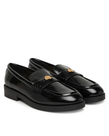 Mocasini dama,  piele naturala, negru, slip-on