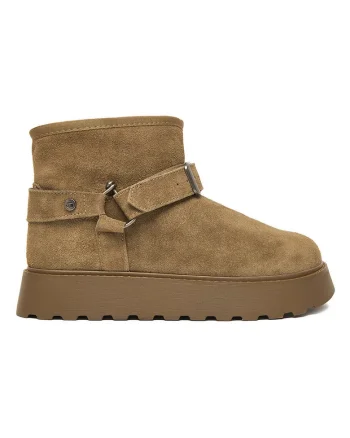 Cizme dama,  piele naturala, bej, slip-on, captusite