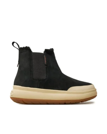 Botine dama,  piele naturala, negru, slip-on, varf rotund,
