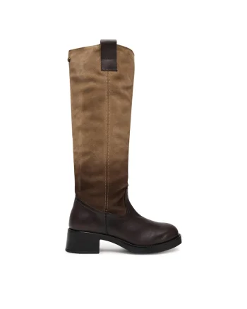 Cizme dama,  piele naturala, maro, slip-on,