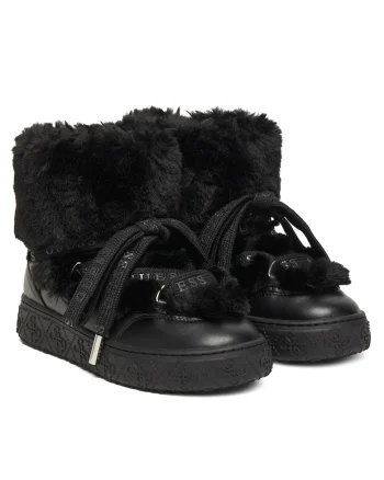 Cizme de zapada dama,  material textil, negru, slip-on, platforma,