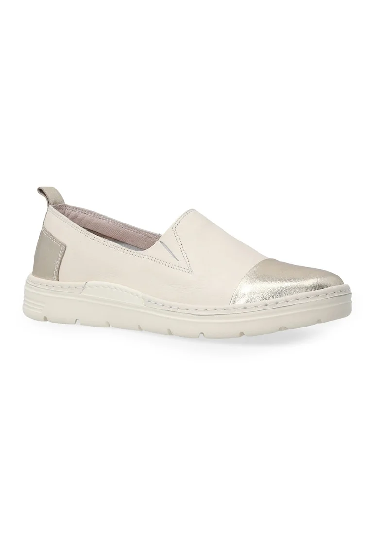 Pantofi sport slip-on din piele cu accente metalizate