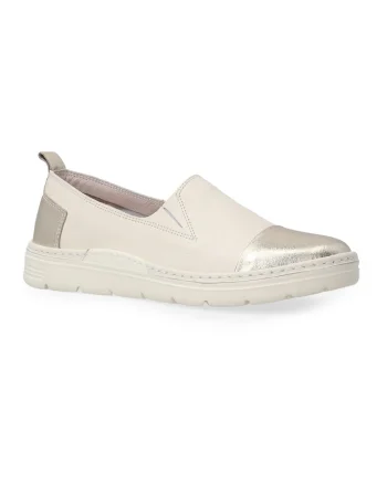 Pantofi sport slip-on din piele cu accente metalizate
