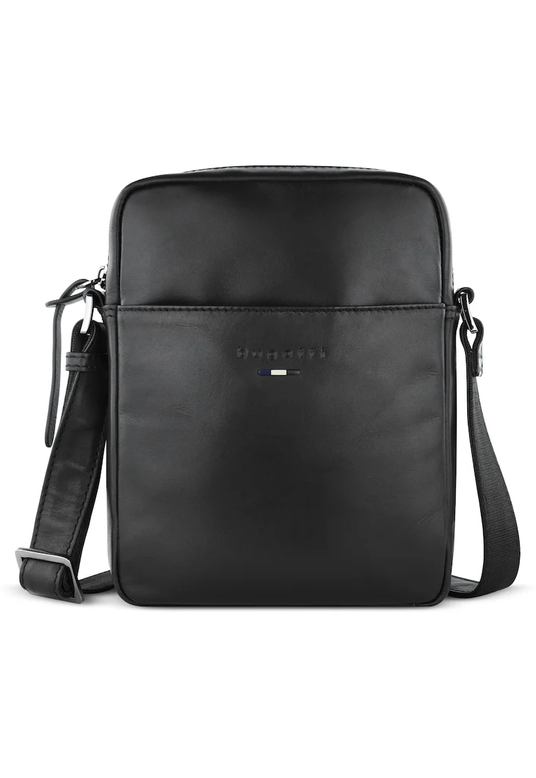 Geanta Barbati  Romeo Crossbody din Piele Naturala Neagra, 494138, 16 x 21 x 5 cm